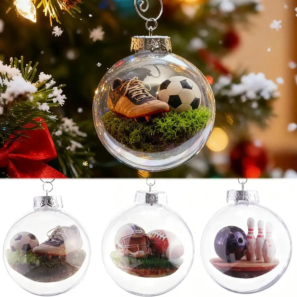 Nuevos adornos navideños, bolas deportivas de temporada, Mini bola de escena, adorno navideño colgante para reúne manto, chimenea Po F7W9