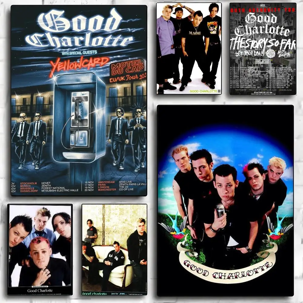band G-Good Charlotte-E Poster Minimalist Wall Sticker for Cafe Office Bar Home Decor and Gift