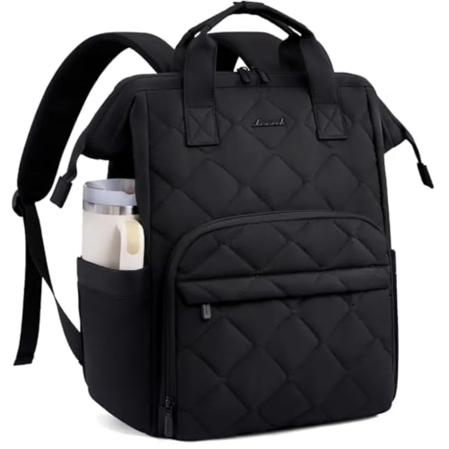 

Laptop Backpack for Women, Work Travel Backpack Purse, Puffer Quilted Laptop Backpack Casual Daypack for Nurse Teacher