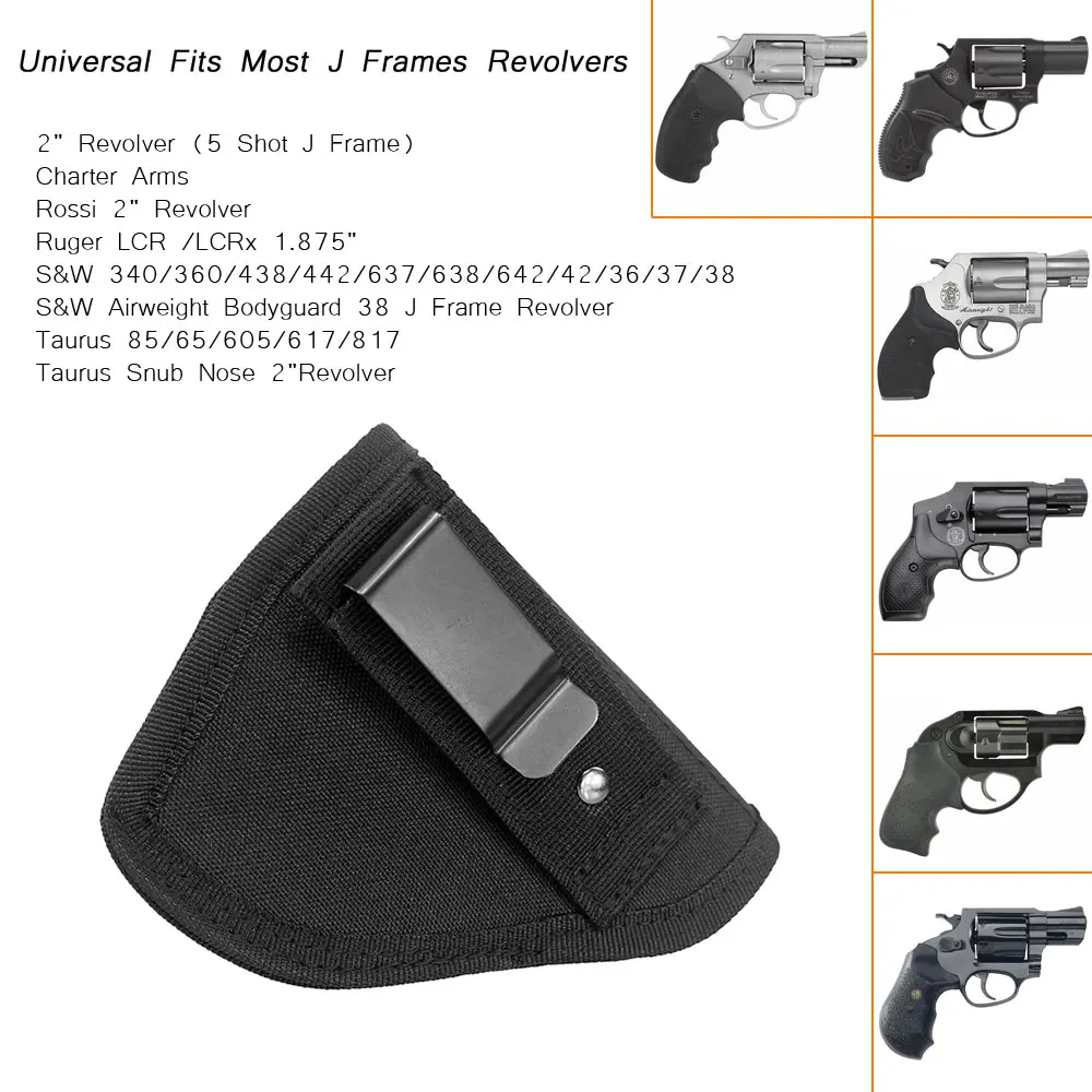 Tactical IWB Holster Revolvers with Speedloader Pouch Fits Most J Frame Revolvers Ruger LCR S&W 442/642 Taurus Most .38 Special