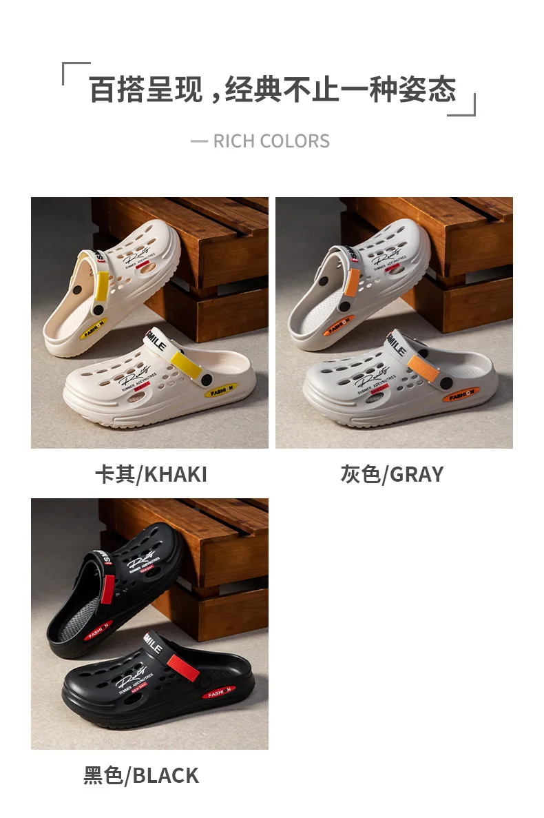 2026 Sommer Clogs Sandalen Herren Clogs EVA Hausschuhe Weiche Sohle Atmungsaktive Strandhausschuhe Herren Hausschuhe Outdoor Rutschfeste Hausschuhe – Detail 3