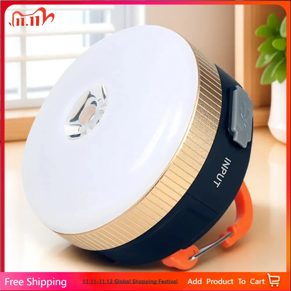 

1800mAh Rechargeable LED Camping Light 300LM Bright Portable Tent Light with Magnet Base and 4 Lighting Modes