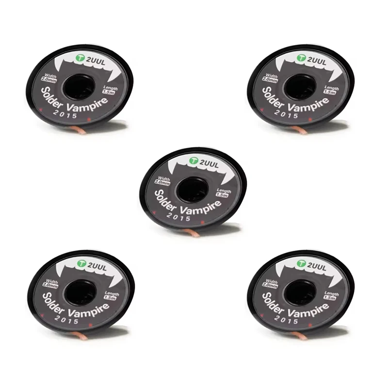 

2UUL DW15 Desoldering Wire Solder Vampire Ultra Density Tin Motherboard PCB BGA Soldering Tools Desoldering Wick