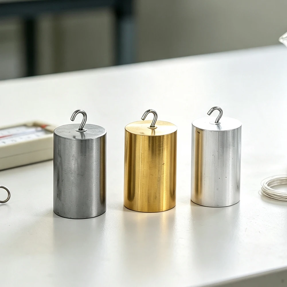 Metal Element Cylinder Ornament Weight Hooked Cylindrical Ingot Science Teaching Display Ornament for Physics Experiment