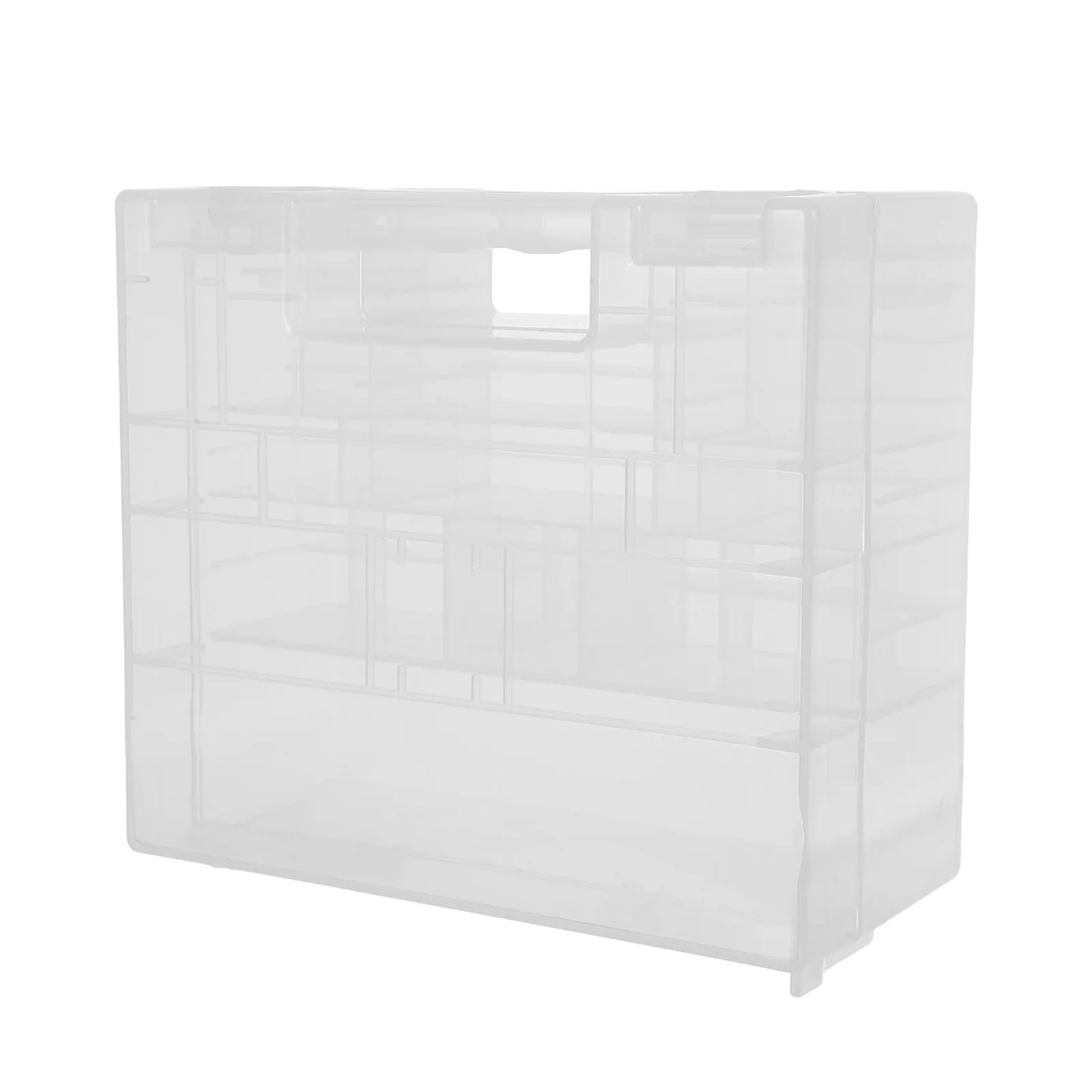 Transparent Plastic Battery Organizer Storage Case for Aa Aaa Button Batteries 5.4x4.7x2.6 Inch Lid Portable