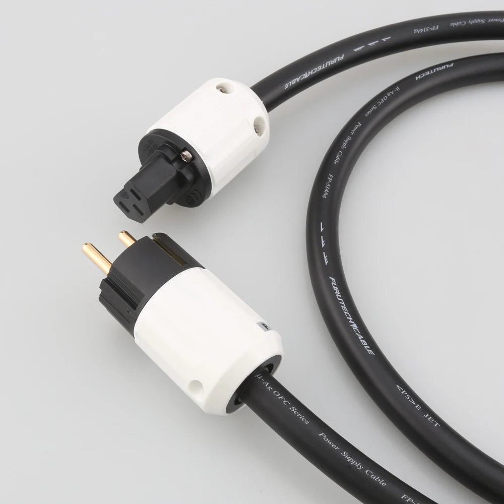 HIFI Furutech FP-314Ag Silver Plated Power Cable with Schuko EU US Plug AC Supply Power Cord