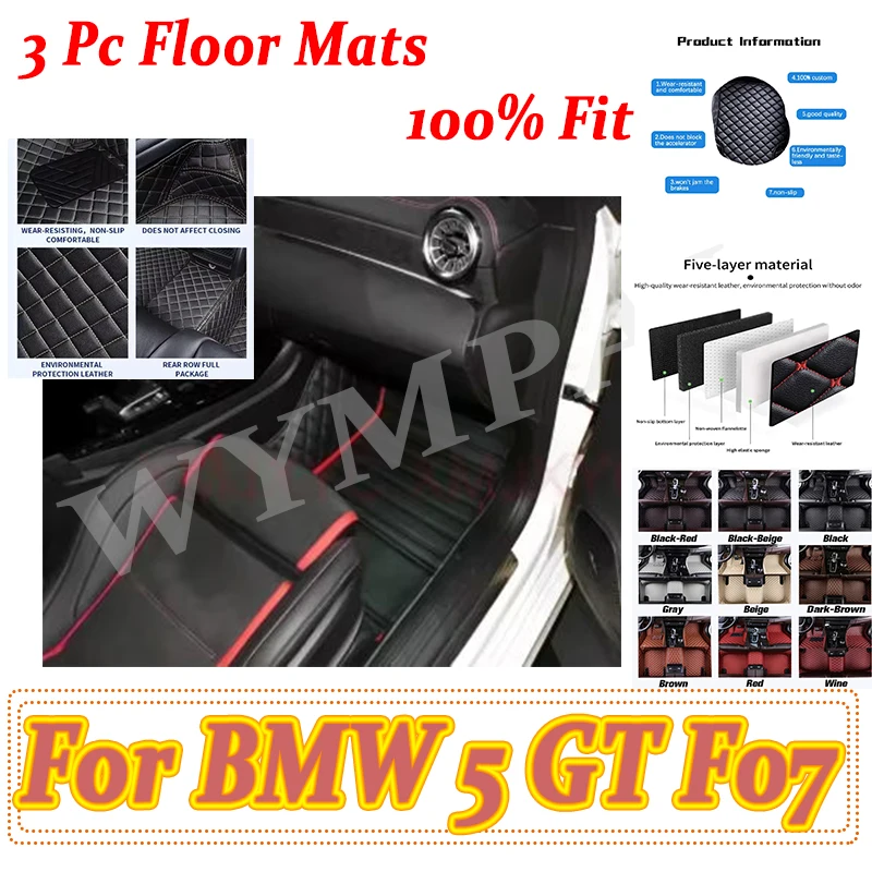 

Luxury Car floor mats for BMW 5 GT F07 535i 528i（Five seats）2014-2017 Auto Pads Automobile Carpet Cover Interior pads