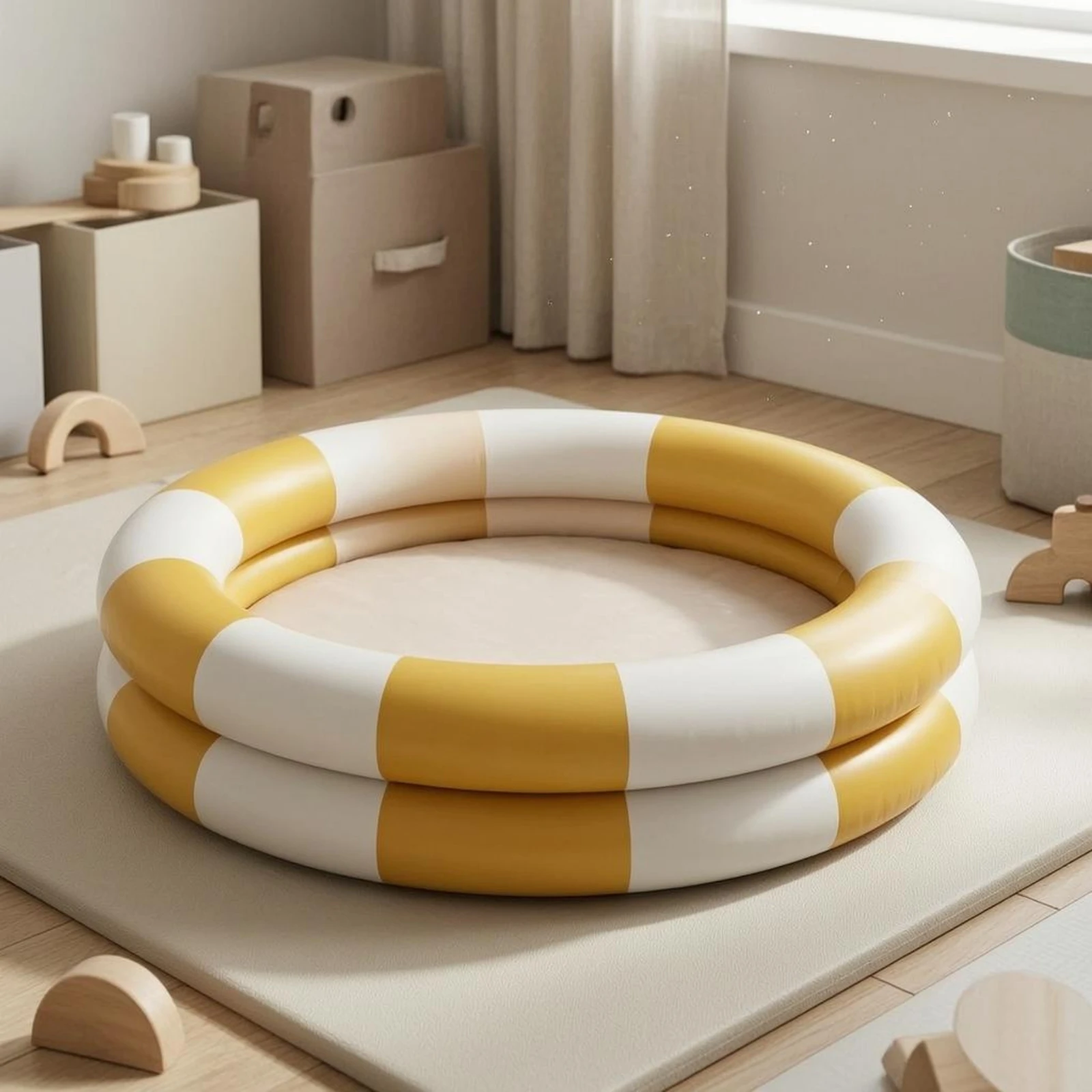 Double-Band Pool Air Valve Round Inflatable Pool Water Play Item Low-Height Wide Basin