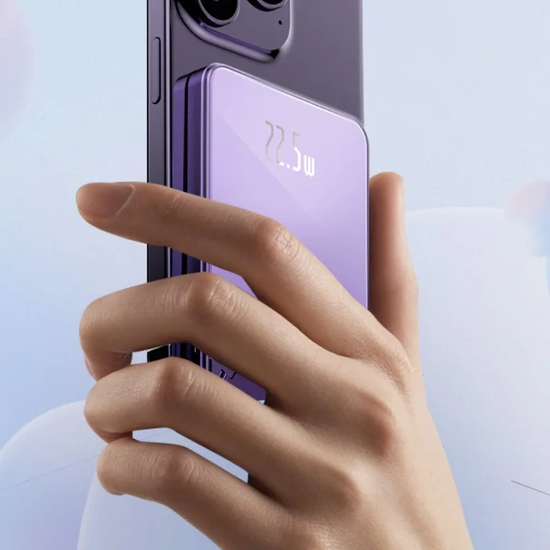 Power Bank Baru 5000mAh/10000mAh Berkualitas Tinggi dari Paduan Aluminium, Baterai Cadangan Macsafe, Pengisi Daya Ponsel Nirkabel Magnetik