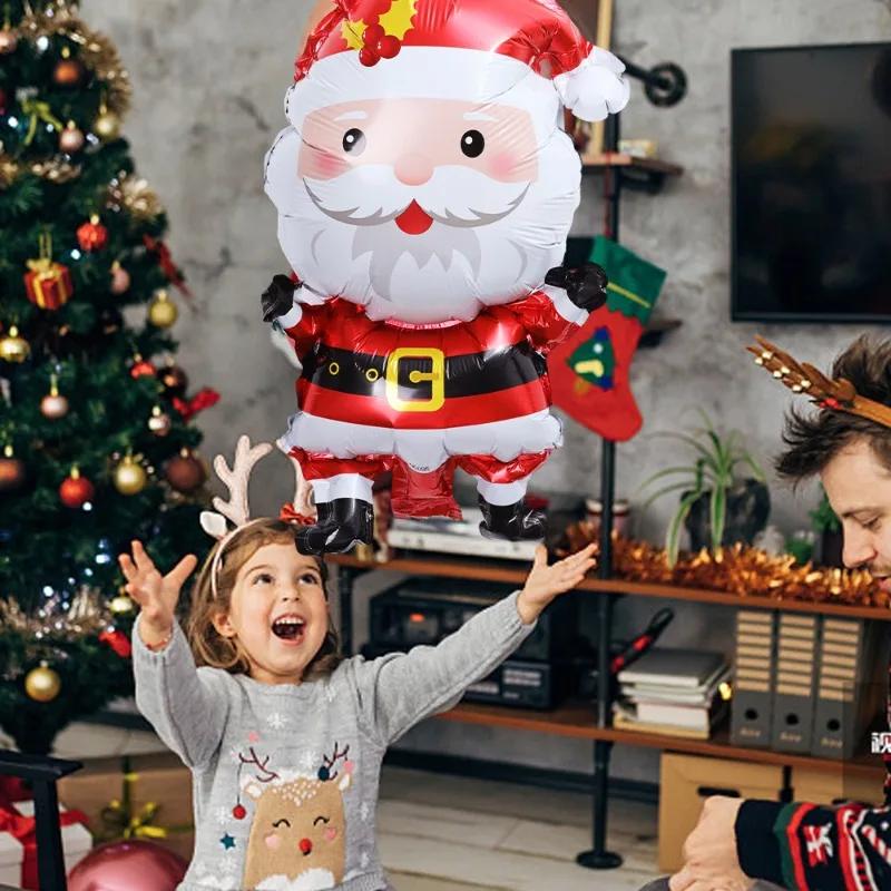 Globos navideños de Papá Noel, hombre de jengibre, decoración de árbol de Navidad, Feliz Navidad, película de aluminio, 2025