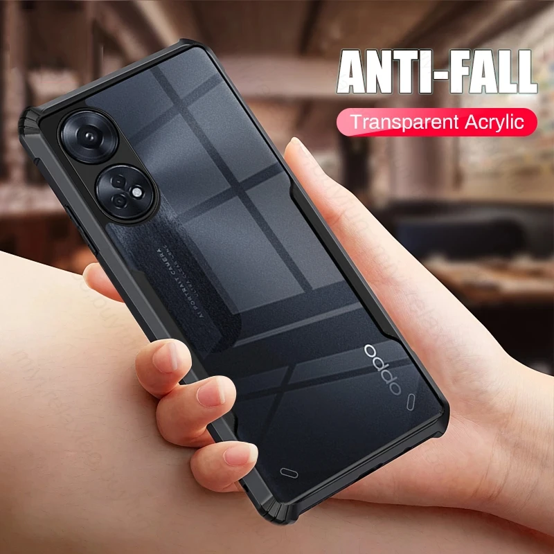 Reno8T 4G Case TPU Bumper Transparent Acrylic Back Cover For Oppo Reno8 T Reno 8T 4G CPH2481 6.67