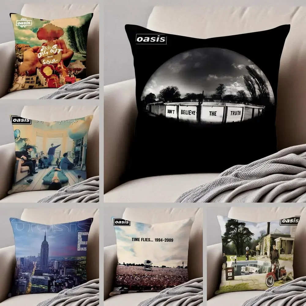 Hot O-Oasis band Cushion Cover Throw Pillow Cover Hidden Button Durable Polyester Chair Cushion