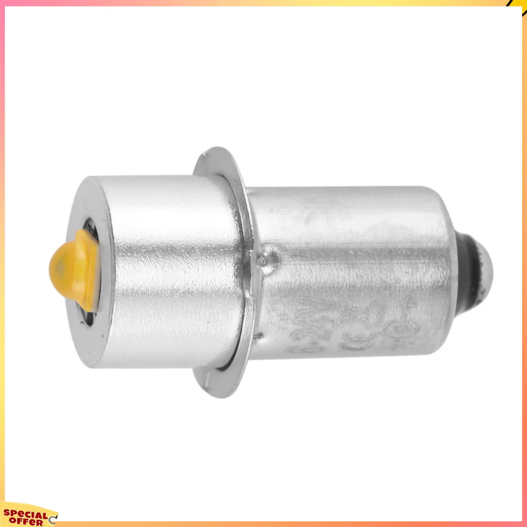ABFI Flashlight Bulb Metal LED Replacement Light Bulb Outdoor High Bright Hiking Camping Fishing 6-24V P13.5S