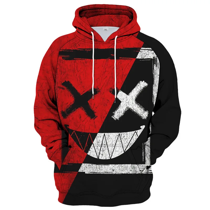 

Funny Devil Smiling Face 3D Print Men's Hoodies Sweatshirts Casual Spring Autumn Streetwear Men Clothing Hooded Top Plus Size