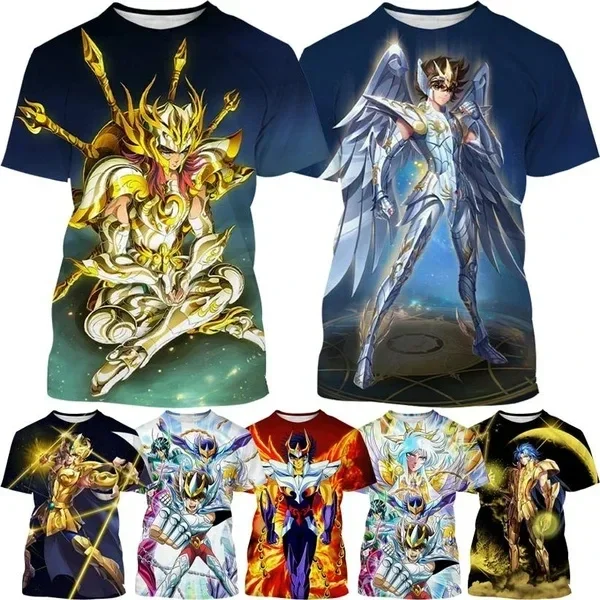 La PiU Nuova Vendita Calda Anime Saint Seiya Print T-Shirt 3D Uomodonna Maglietta a Maniche Corte Summer Fashion Harajuku Kid