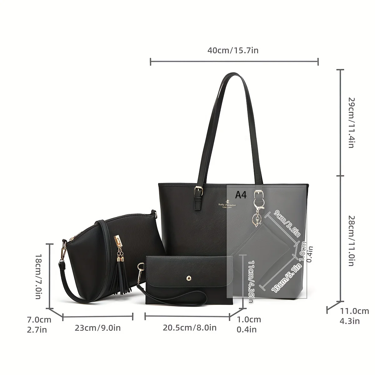 New Large Capacity Cross Pattern Mother and Child Bag Solid Color Four piece Set Tote Bag Retro One Shoulder Crossbody Handbag