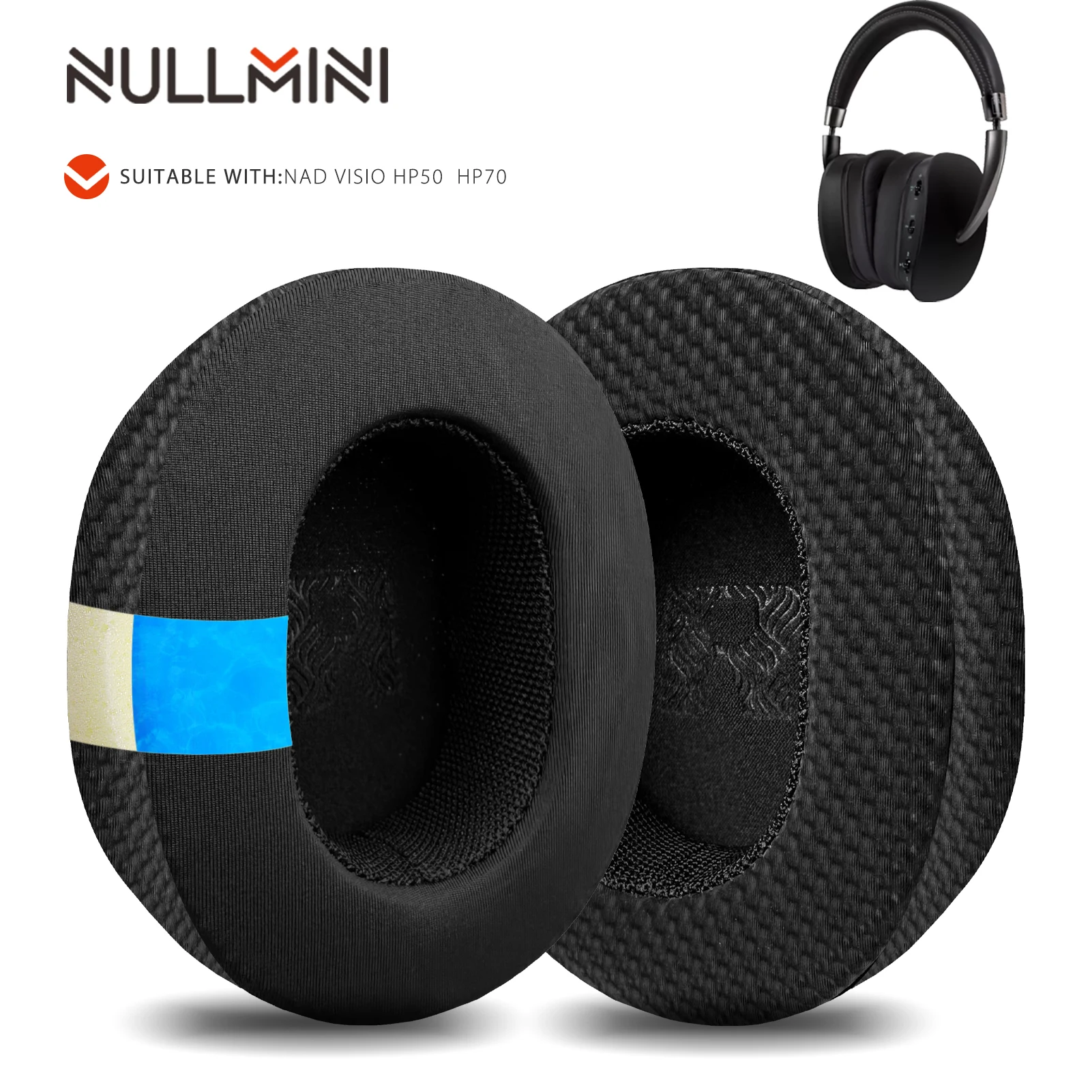 Nullmini Replacement Earpads for NAD VISIO HP50  HP70 Headphones Cooling Gel Ear Pads Cushion Sleeve Earmuffs