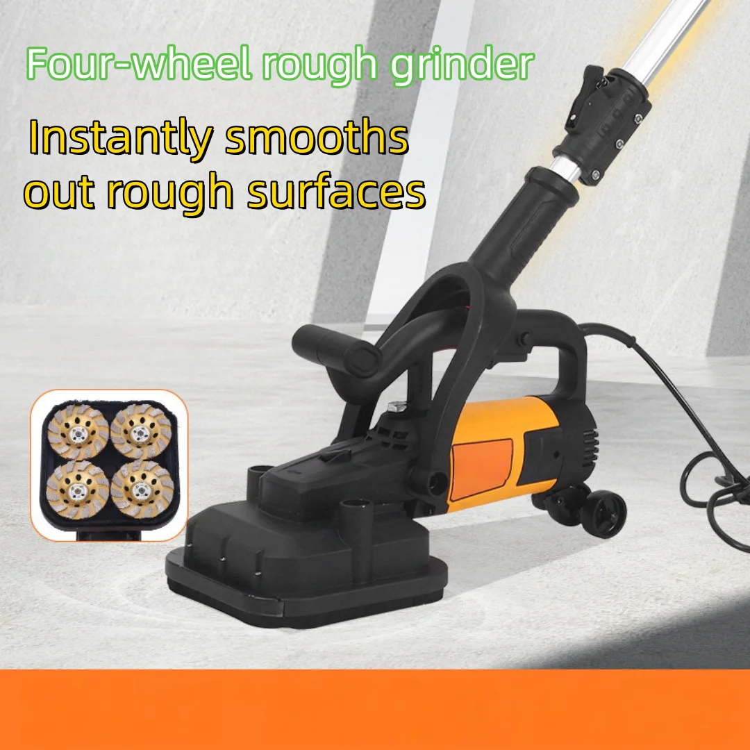 with Extension Rod Walls Concrete Floors Polish Tool Multifunctional Four Head Cement Wall Rough Grinder Dust-free Plasterer