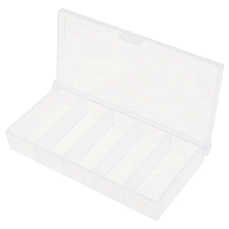 ABKO-5 Grids Plastic Organizer Box Clear Fishing Tackle Storage Box Jewelry Dividers Container Case