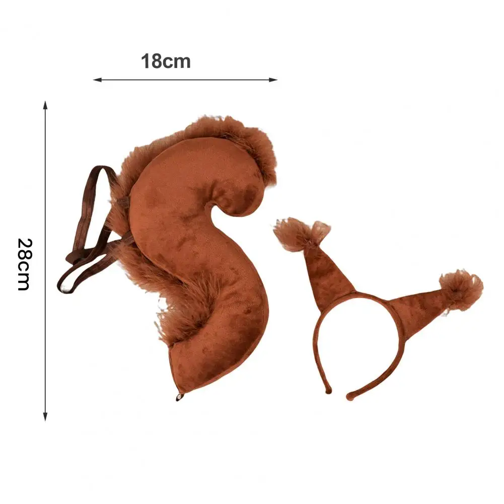 1 Set Wearable Squirrel Hair Hoop Funny Cross-dressing Accessories Boys Girls Headband Cosplay Costume