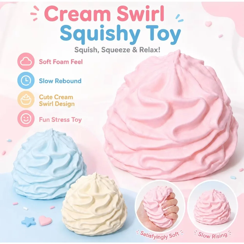 1pc Simulated Cream Three Colors Soft Pinch To Relieve Daily Tension Decompress And Slow Rebound  Daily Party Gift Toy