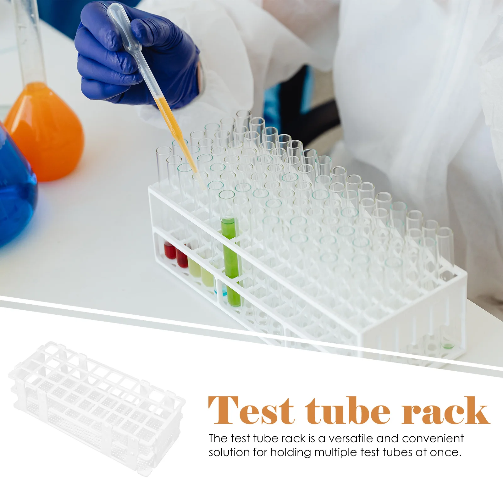 

Detachable Test Tube Rack Laboratory Holder Plastic Organizer 40 Holes Fit 20mm Test Tubes Lab Storage Tube Holders