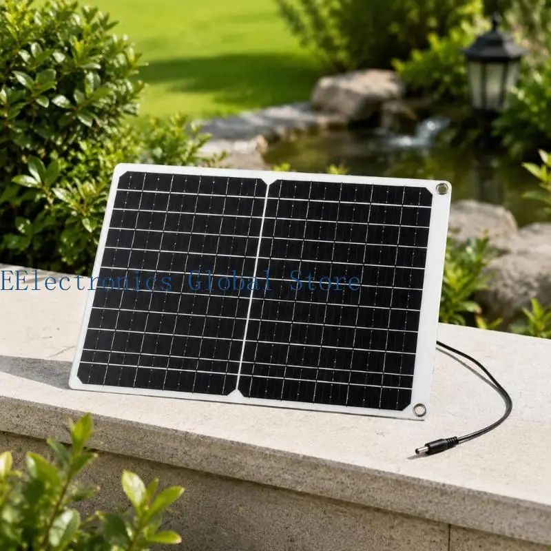 462B Monocrystalline Photovoltaic Panel with 24% Conversion Efficiency, 12V Operation and DC5521 Cable for Matching Low-Power