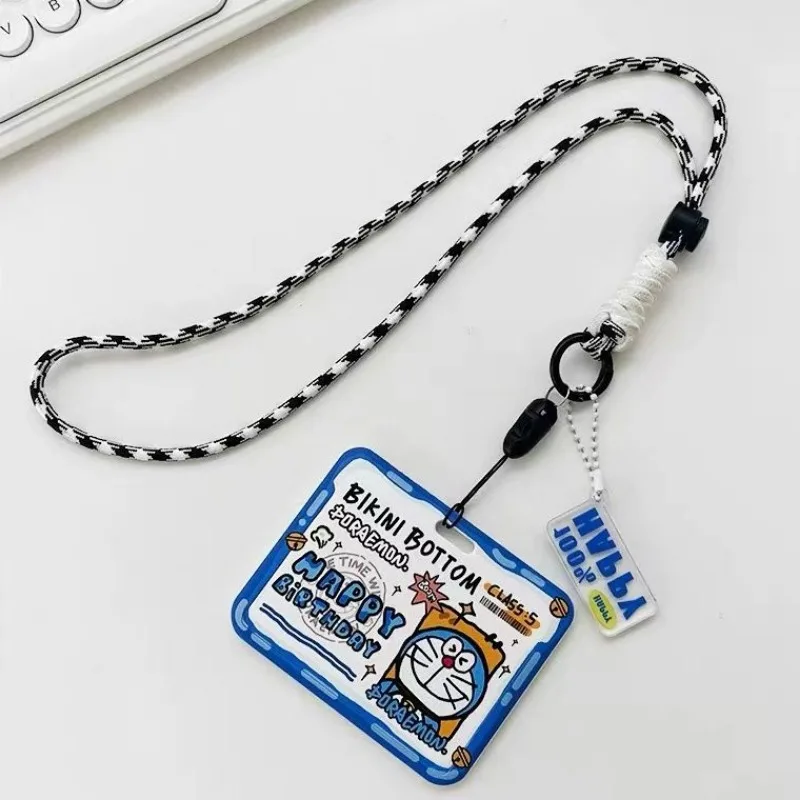 Cartoon Doraemon ID Card Holder Kawaii Access Control Card Cases for School Office Supplies Kids Bus Card Holder Stationeries