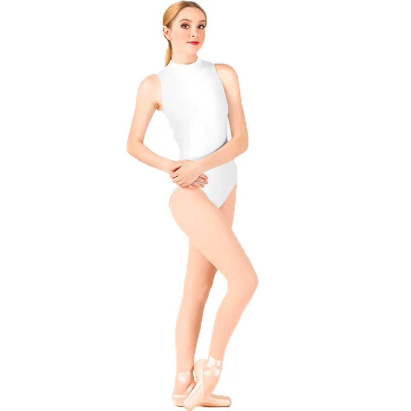 New Adult Deep V-Back High Neck Tank Ballet Leotard Female Dancewear Backless Sleeveless Gymnastics Spandex Bobysuit Yoga Outfit