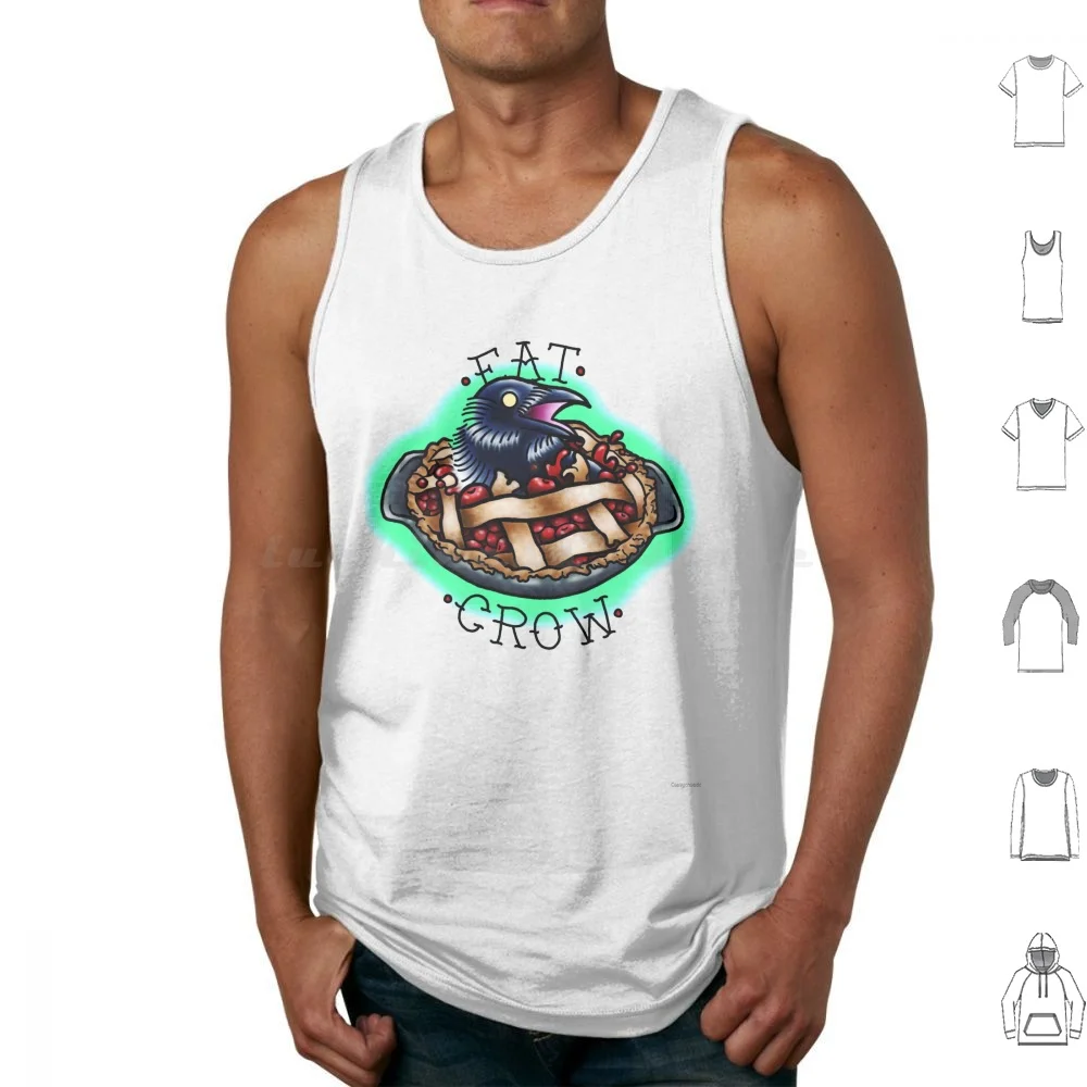 Eat Crow Tattoo Flash Art camisetas sin mangas chaleco sin mangas Eat Crow Pie Cobbler postre cuervos pájaros pájaro alternativa tatuaje insulto