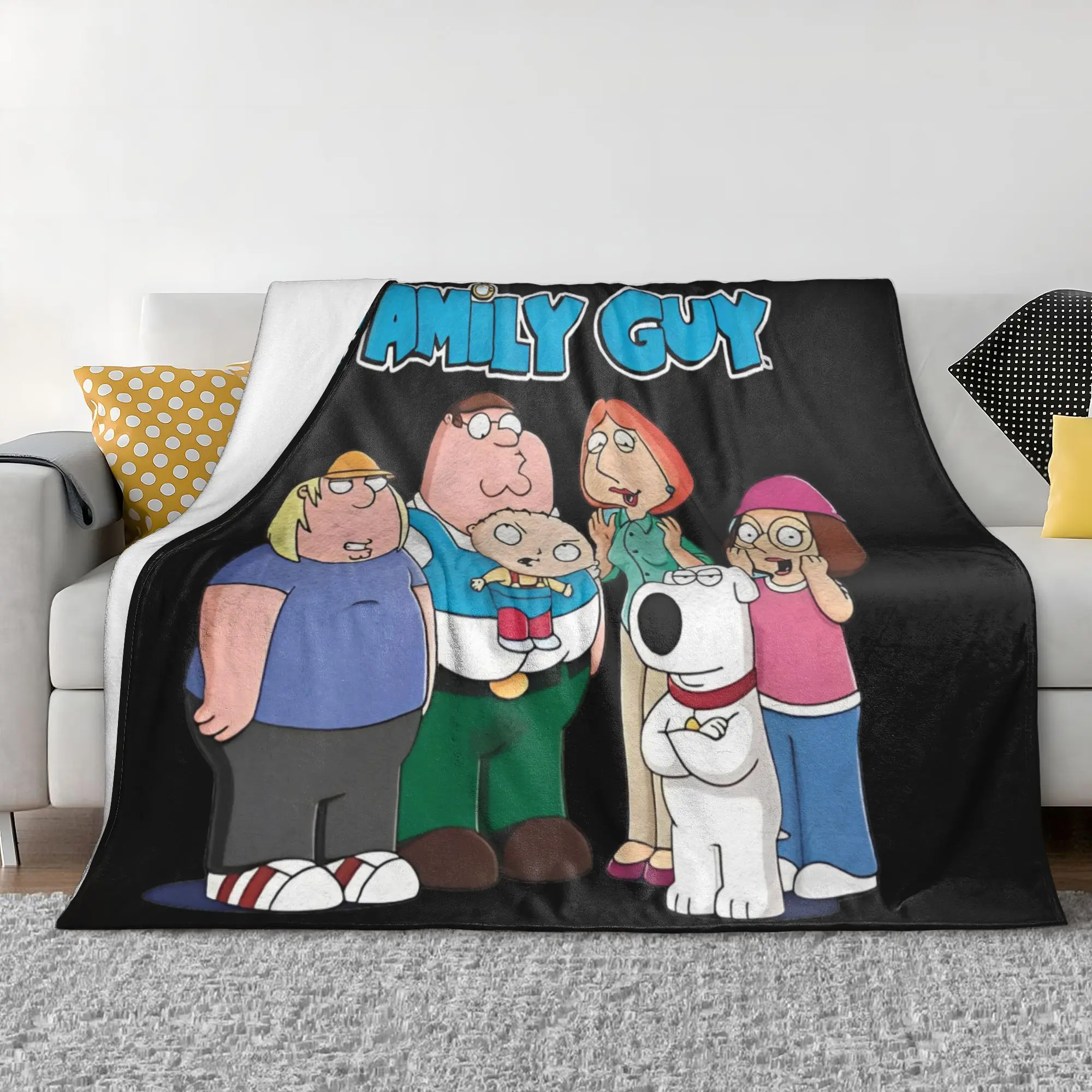 Families Guys Cartoon Blankets Peter Griffin Fleece Funny Soft Throw Blanket for Bedding Lounge Autumn/Winter Office