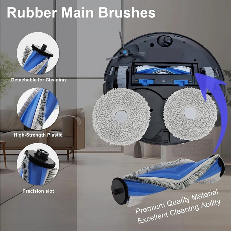 For ECOVACS DEEBOT T30S/ T30S Combo Robot Vacuum Replacement Parts Main Side Brush Hepa Filter Mop Pad Dust Bags