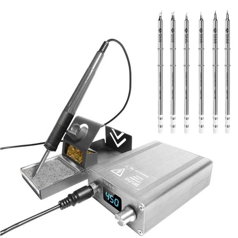 OSS T12-D+ Electric Soldering Station With T12 Tips For Mobile Phone Motherboard Repair Soldering Iron Fast Heating Welding Kits 2