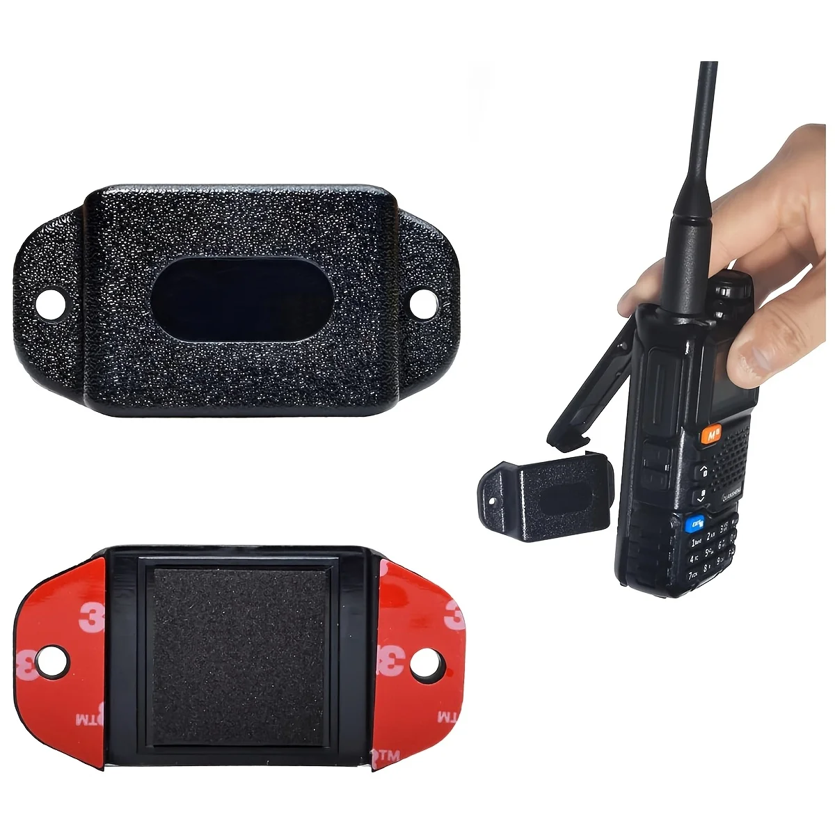 Universal Two-Way Radio Mounting Bracket, Robust Wear-resistant Vehicle Storage Holder with Installation Screws