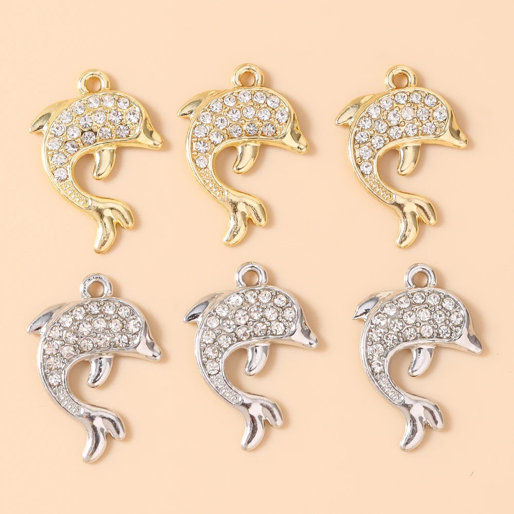 Leslie 10 Stück 17*18mm Gold- und Silberfarbene Kristall-Schaukelpferd-Anhänger für Handgefertigte Niedliche Ohrringe, Halsketten und Schmuckherstellung – Detail 14