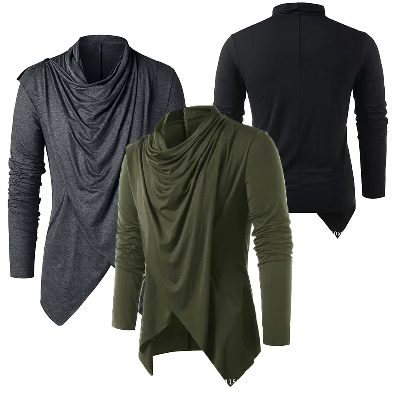 Disfraz Medieval de Mago para Halloween, Capa Gótica para Hombre, Traje de Asesino para Carnaval, Camisa Vintage para Fiesta