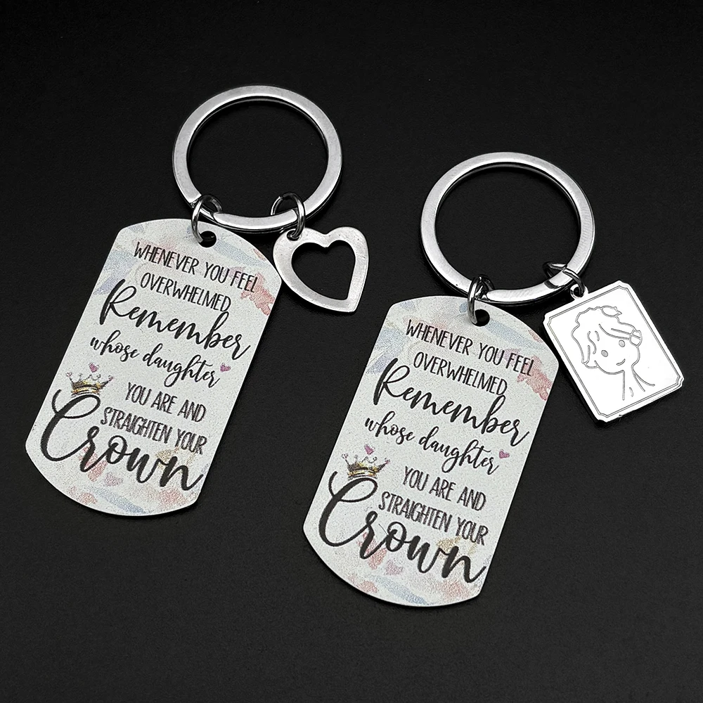 Mutter-Tochter Geschenk Schlüsselanhänger Edelstahl Silberfarben Liebesherz Mädchen Hundemarke Bestseller Geburtstag Schlüsselhalter Schmuck Accessoire – Detail 4