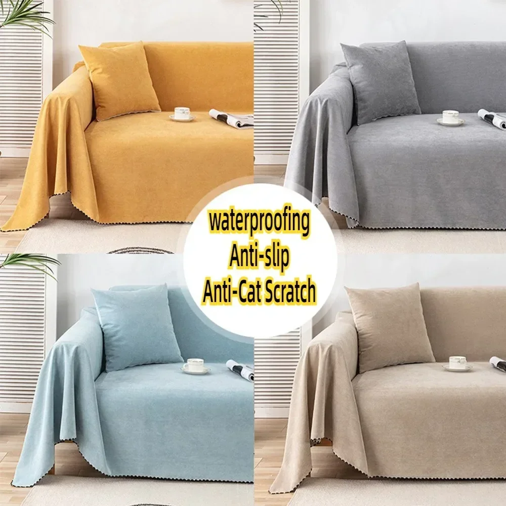 

New Sofa Cover Protector Funda Impermeable Sofa Solid Color Dirt-resistant Nonslip Waterproof Multi-seater Sofa Cover Home Decor