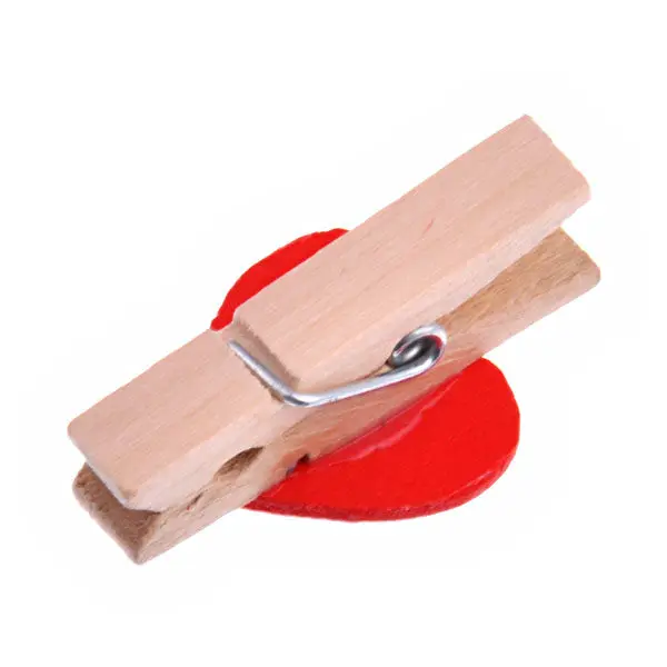 10Pcs Mini Heart Shaped Wooden Paper Towel Clips for Table Napkin Card Holder Rustic Kitchen Dining Room Decor Heart Style Wood