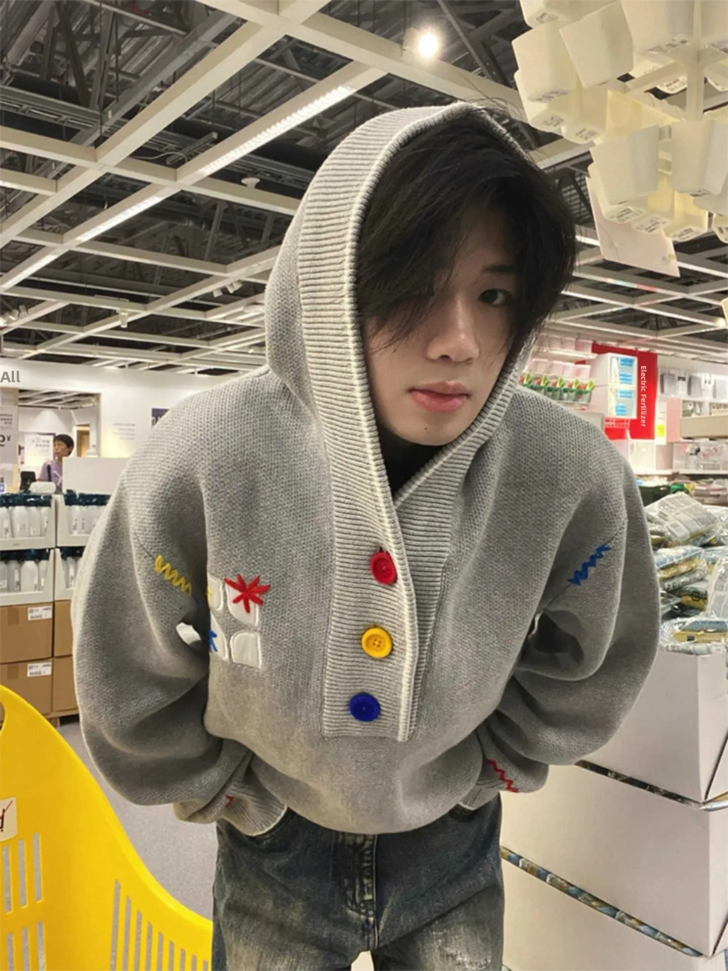 

Вязаный свитер Dopne adient с капюшоном, теплый дизайн с вышивкой, модная осенне-зимняя верхняя одежда, полиэфирное волокно