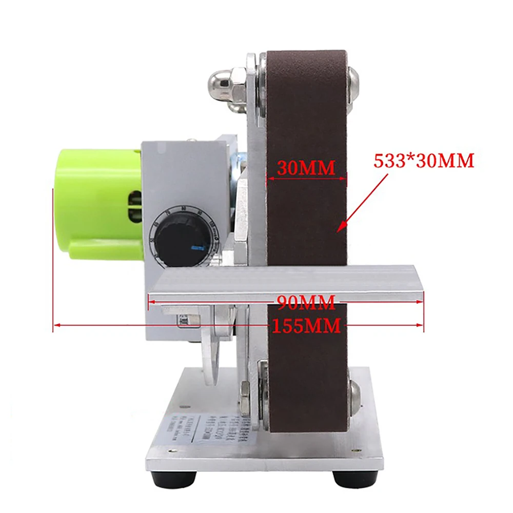 Imagem -03 - Máquina Moedor de Cinto Mini Ângulo Fixo Faca Apontador Lixadeira Polidor Polidor Máquina de Polimento com 360w Adaptador de Energia 533x30 mm