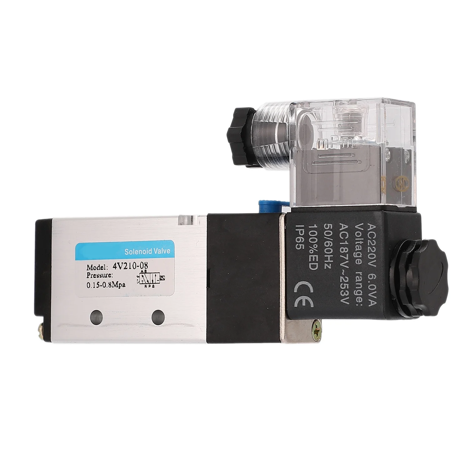 NOCM Pneumatic Electric Solenoid Valve 5 Way 2 Position Control Air Gas Magnetic Valve 220V Coil Volt 8mm Hose Connection