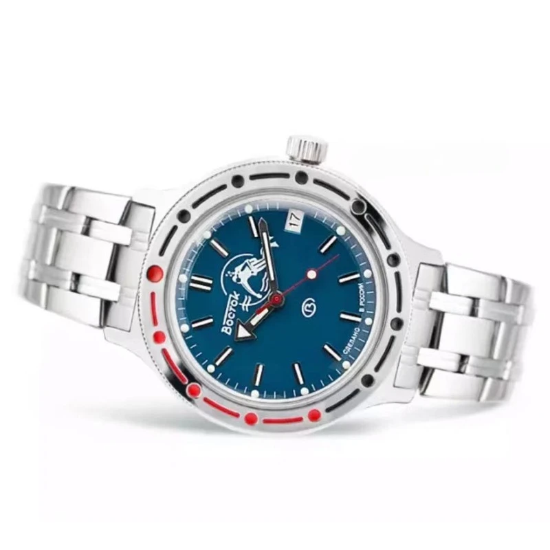ساعة عسكرية برمائية فروجمان ساعة ميكانيكية أوتوماتيكية للرجال 200 متر مقاومة للماء مضيئة للغوص