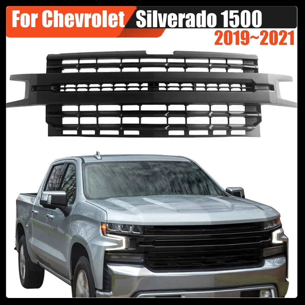 

Trim Mesh Cover Bumper Grill Racing Grills Radiator Grille Car Modification Parts For Chevrolet Silverado 1500 2019~2021