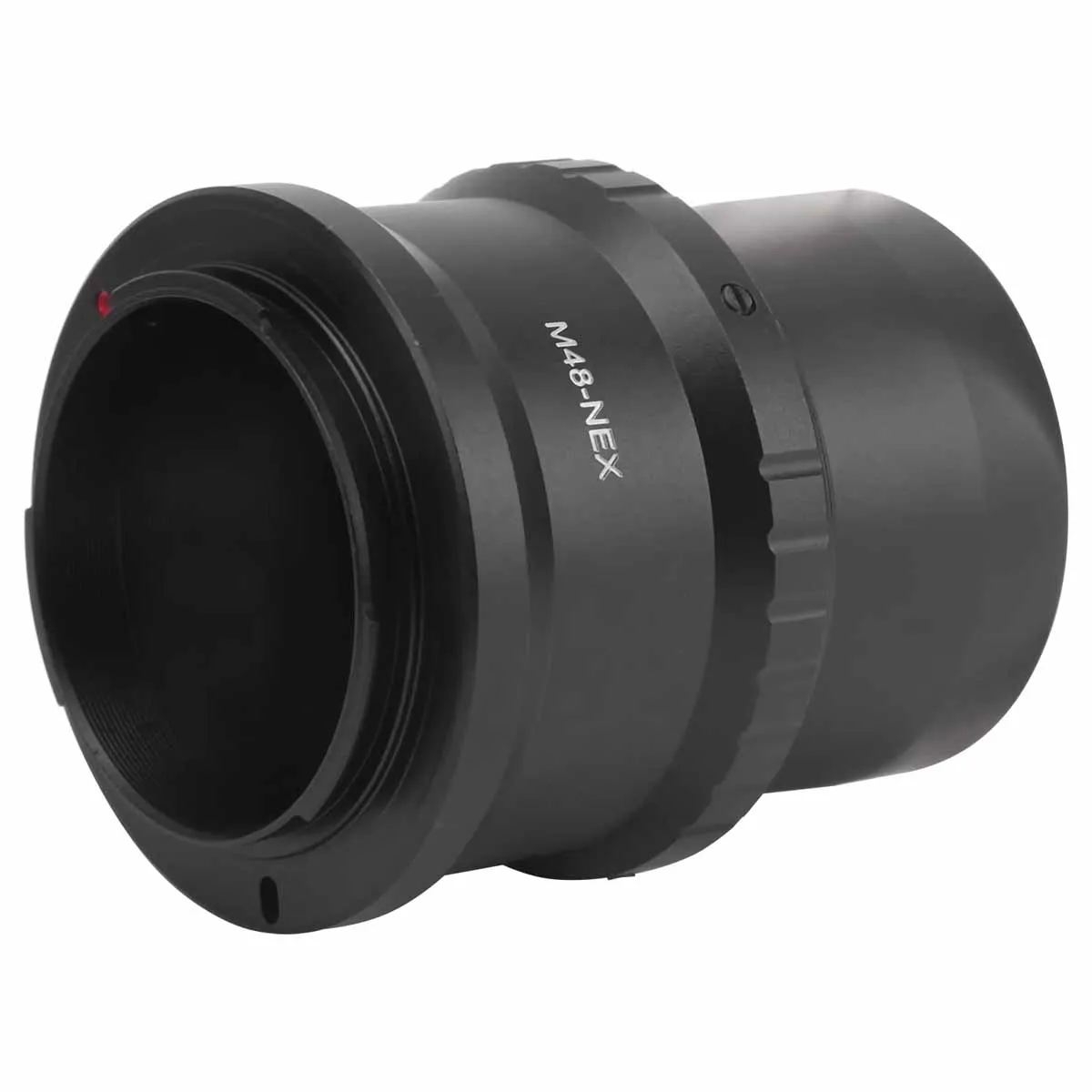 Astronomical telescope connected to 2-inch M48 full frame mirrorless camera, photography adapter T-head combination