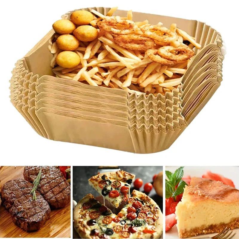 3000Pcs/Lot Air Fryer Disposable Paper Liner Non-stick Air Fryer Liners Square 6.3 Inch Oil-proof Water-proof Parchment Paper