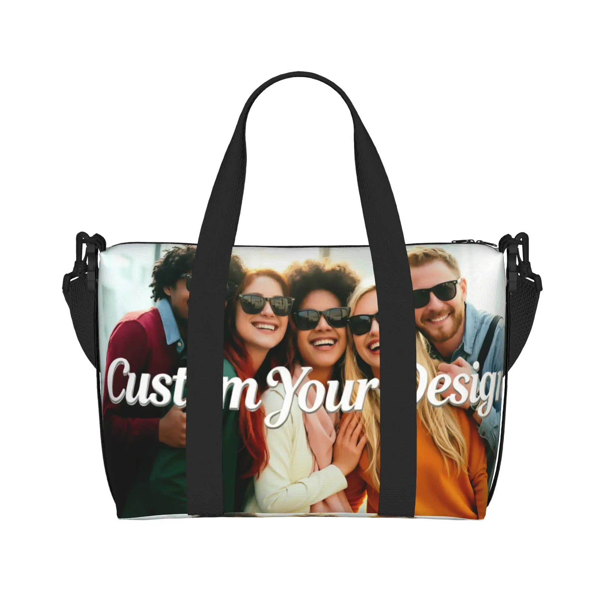 Custom Your Design Logo Tote Bag Women Large Capacity Photo Name Printed Beach Gym Shoulder Travel Bag