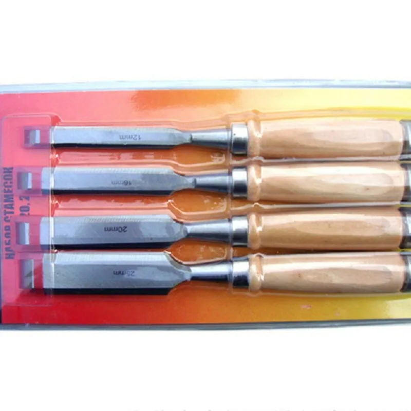 Source Factory Beech Small Flat Handle Semi-round Flat Round Engraving Chisel Set Amazon Hot-selling Wood