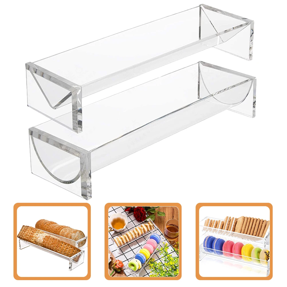 

2Pcs European Tray for Dessert Snacks Fruits Storage Display Rack Acrylic Macaron Serving Tray Platter Party Home Use