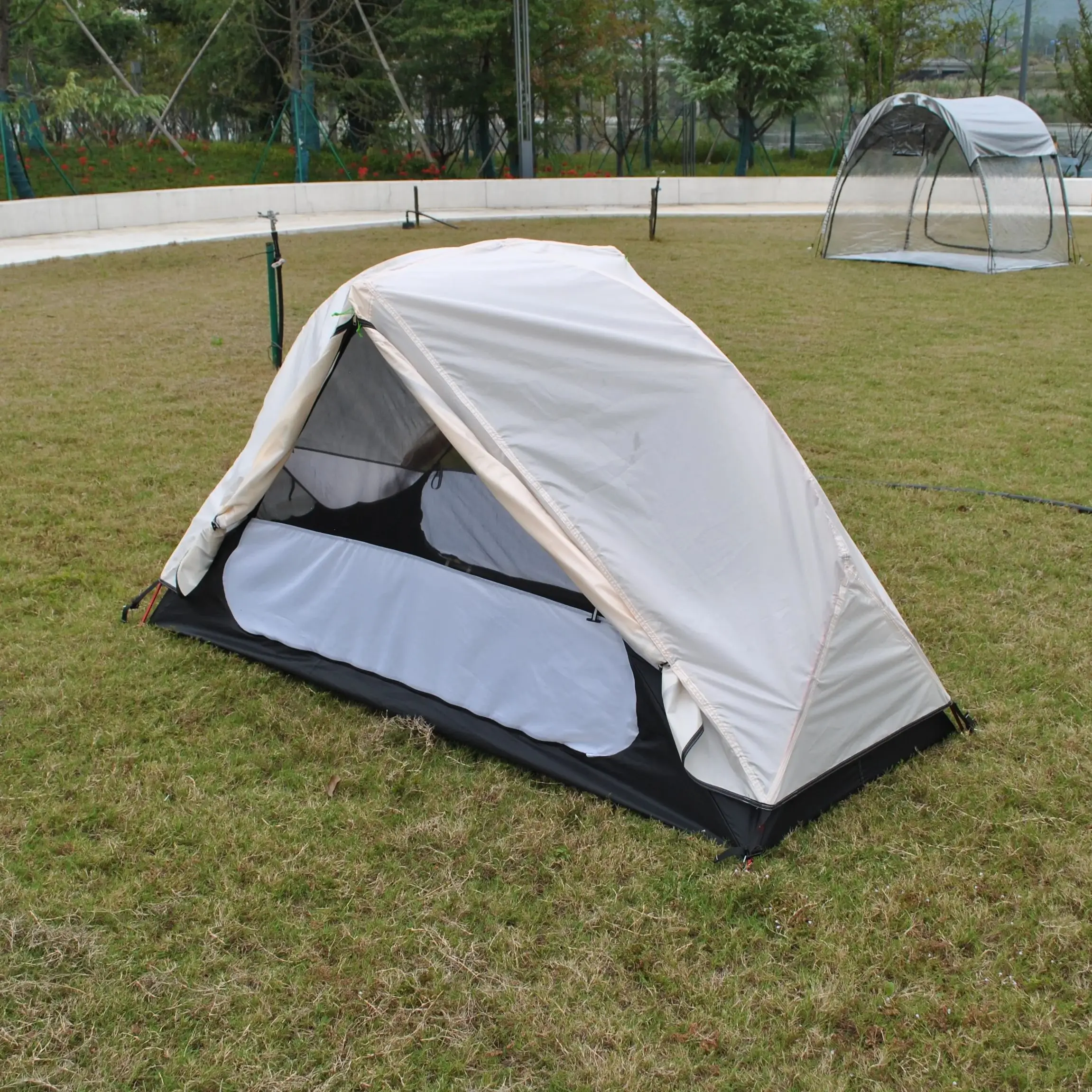 1 Person Camping Tent, Lightweight Tent Waterproof, Outdoor Easy Set Up, PU4000 210T Tear Resistant Plaid Fabric, 210*80*115 cm